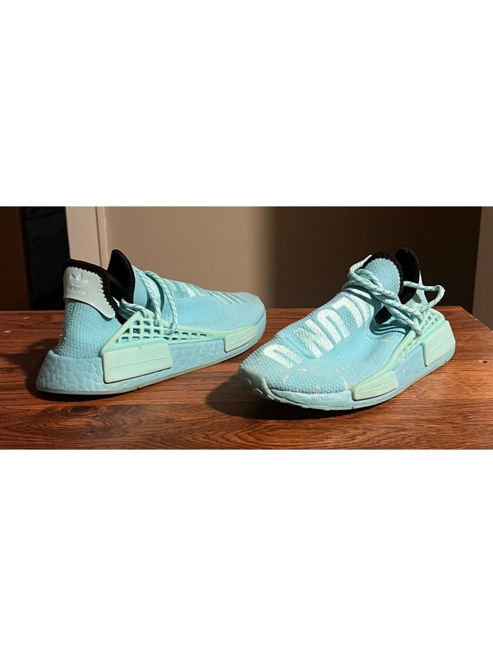 adidas NMD Hu Pharrell Williams Clear Aqua Sneakers size 6